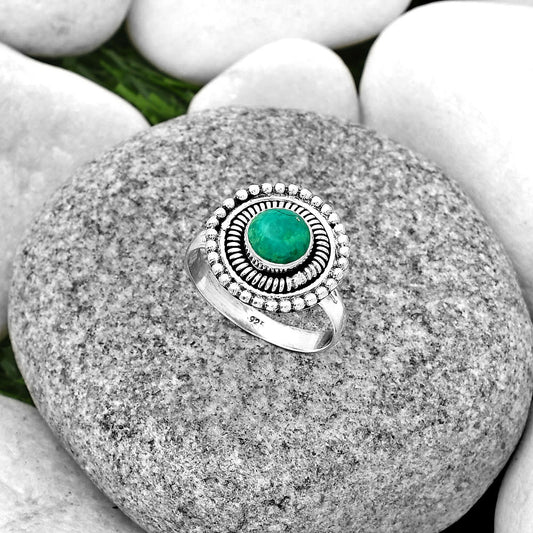 Natural Turquoise Magnesite Ring size-8.5 R-1388 SDR185759