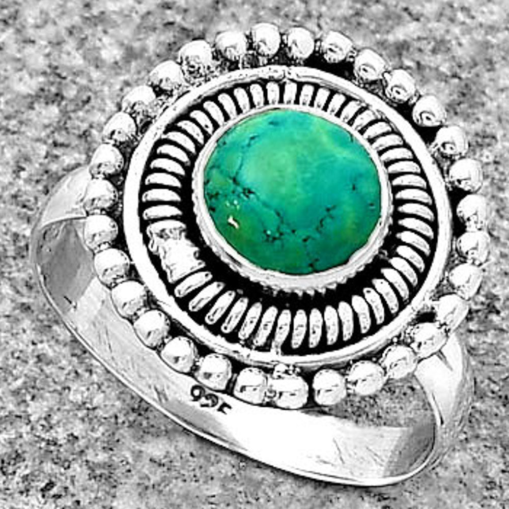 Natural Turquoise Magnesite Ring size-7 R-1388 SDR185779