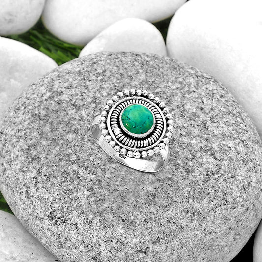 Natural Turquoise Magnesite Ring size-7 R-1388 SDR185779