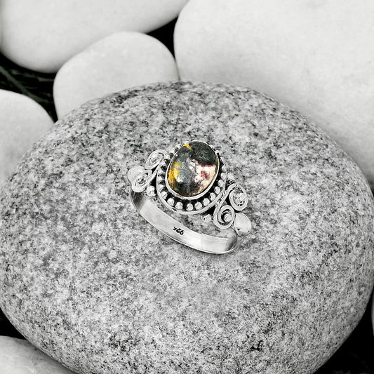 Natural Indian Blanket Jasper Ring size-8 R-1283 SDR186672