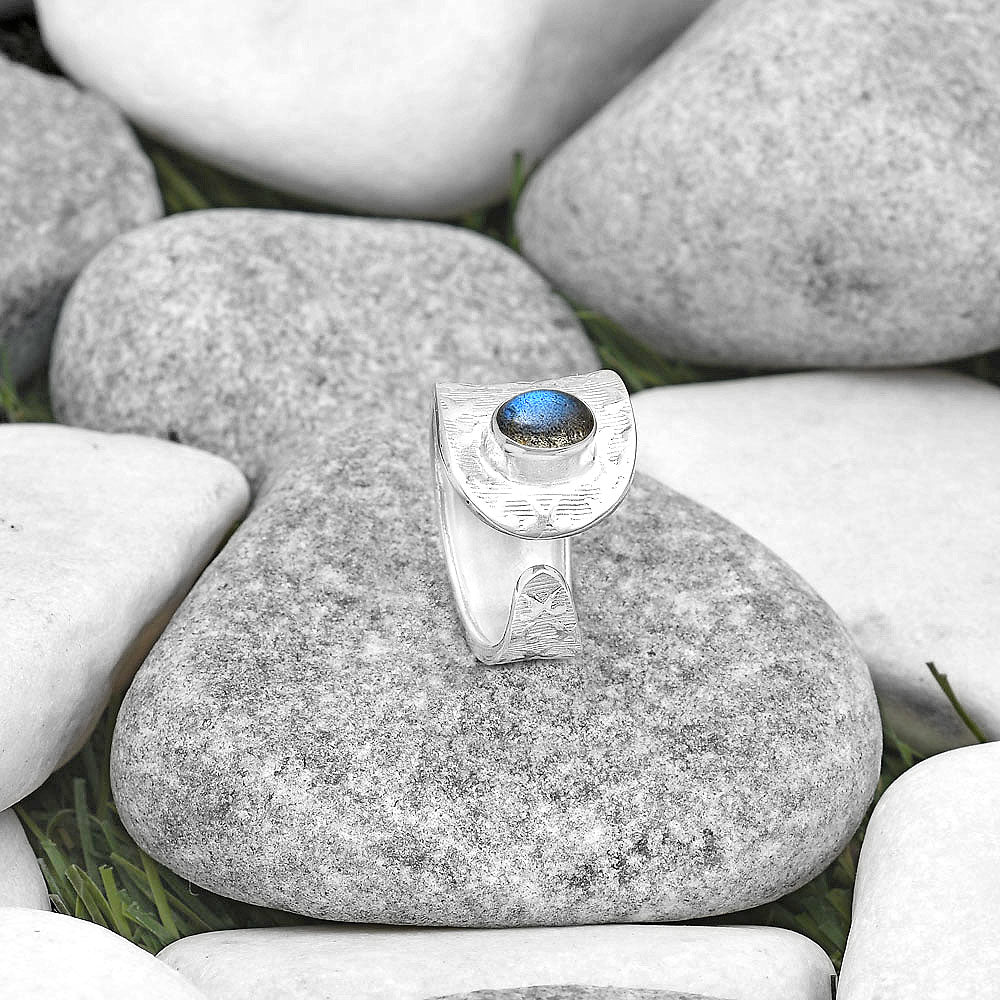 Adjustable - Blue Labradorite Ring size-6.5 R-1319 SDR187063