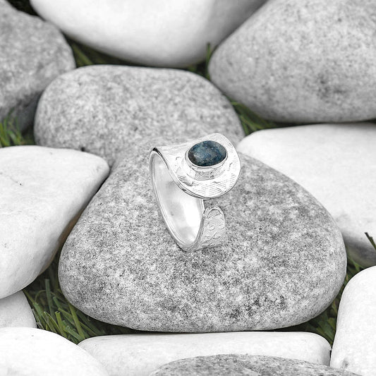 Adjustable Blue Scheelite Turkey Ring size-6.5 R-1319 SDR187065