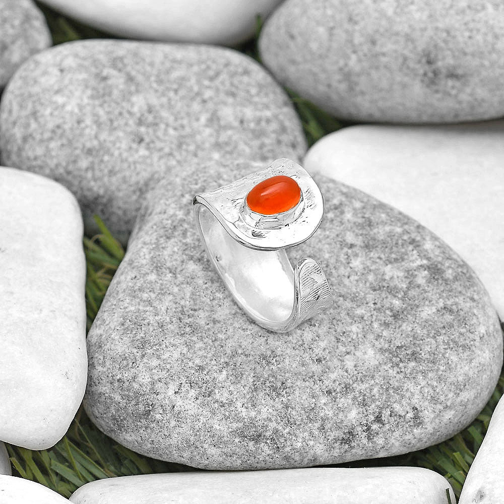 Adjustable - Natural Carnelian Ring size-7 R-1319 SDR187092