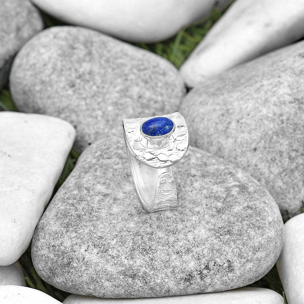 Adjustable - Natural Lapis Lazuli Ring size-7.5 R-1319 SDR187148