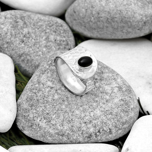 Adjustable - Black Onyx - Brazil Ring size-8 R-1319 SDR187152