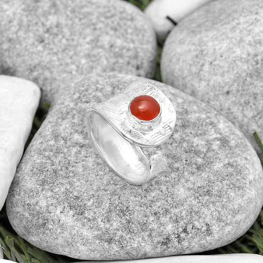 Adjustable - Natural Carnelian Ring size-7 R-1319 SDR187216