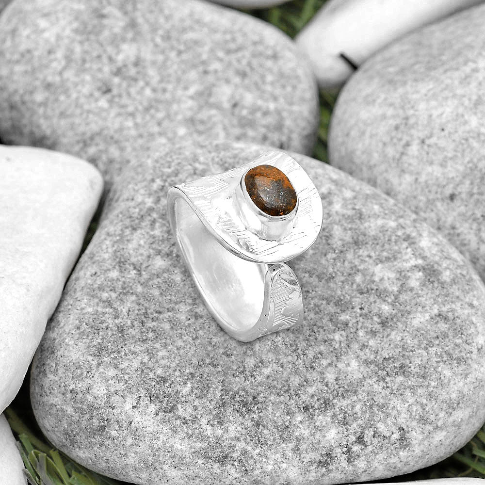 Adjustable - Indian Blanket Jasper Ring size-6.5 R-1319 SDR187244