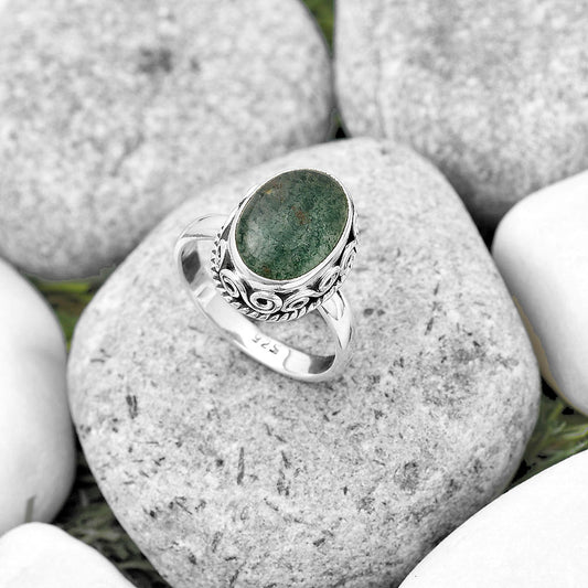 Natural Green Aventurine Ring size-7 R-1196 SDR187426