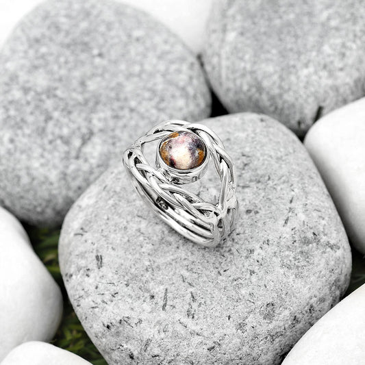 Natural Indian Blanket Jasper Ring size-7.5 R-1134 SDR187493