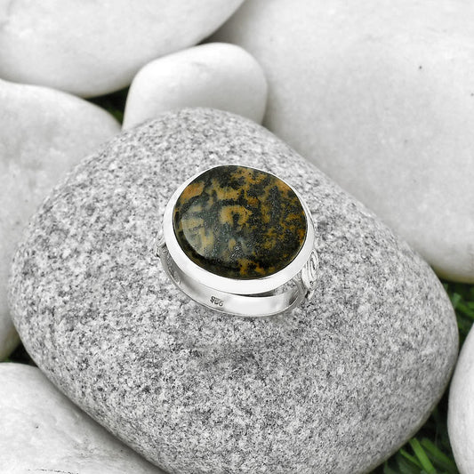 Natural Russian Honey Dendrite Opal Ring size-7 R-1062 SDR188212