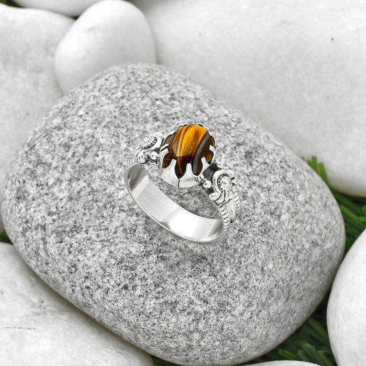 Natural Tiger Eye - Africa Ring size-9 R-1210 SDR188297