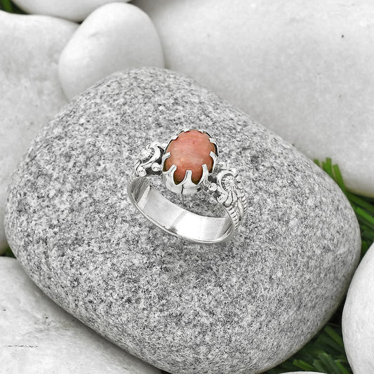 Natural Pink Tulip Quartz Ring size-8 R-1210 SDR188298