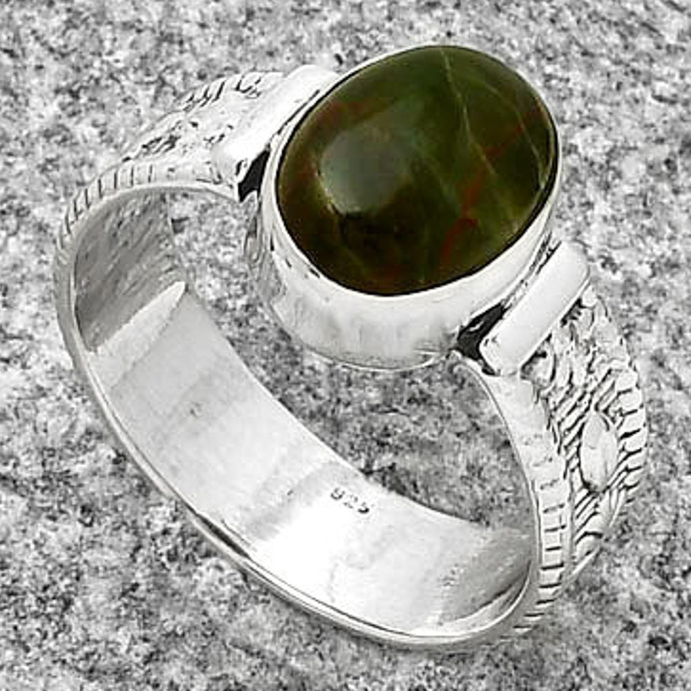 Natural Turkish Rainforest Chrysocolla Ring size-7 R-1058 SDR188328