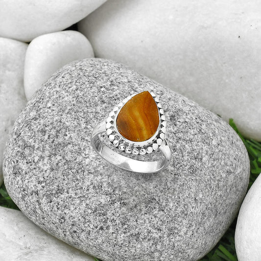 Natural Brown Fluorite Ring size-7.5 R-1071 SDR188597