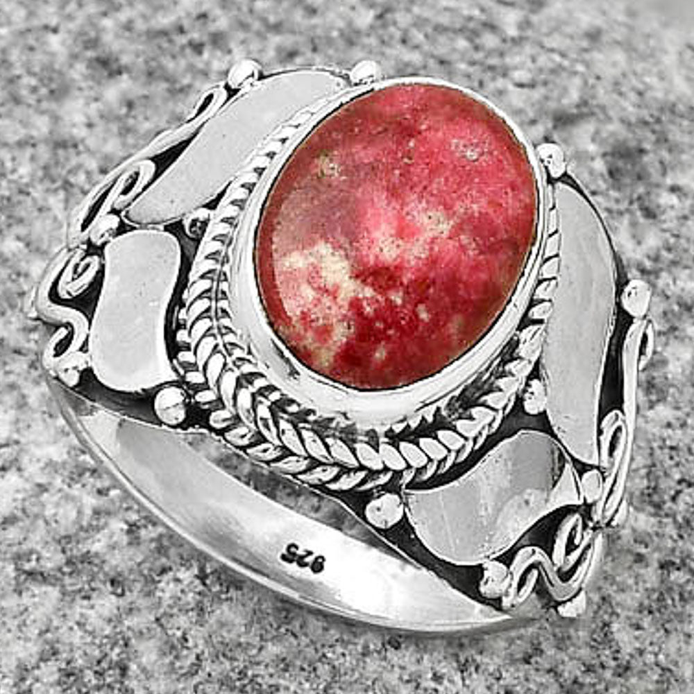 Natural Pink Thulite - Norway Ring size-7.5 R-1507 SDR188612