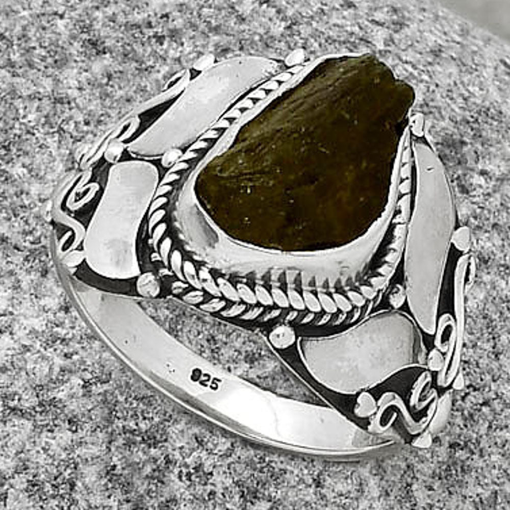 Natural Rare Kornerupine Rough Ring size-8 R-1507 SDR188619