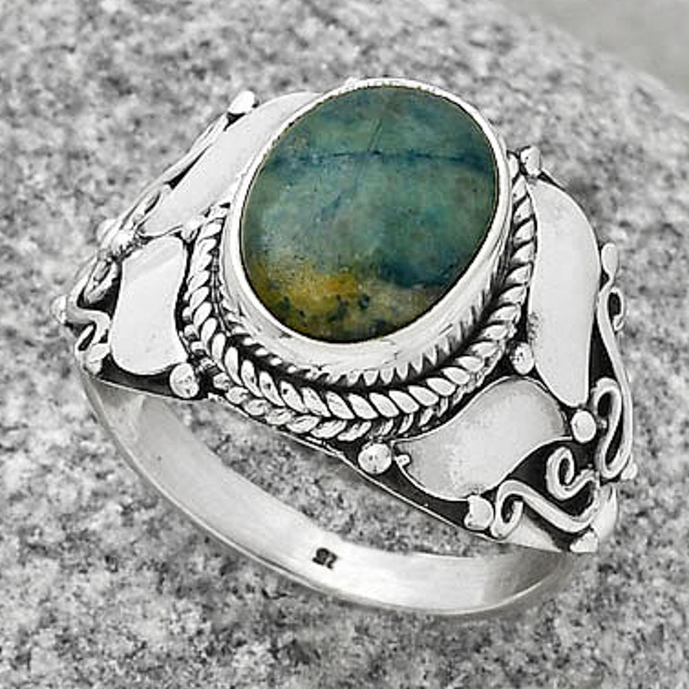 Natural Blue Scheelite - Turkey Ring size-8.5 R-1507 SDR188620