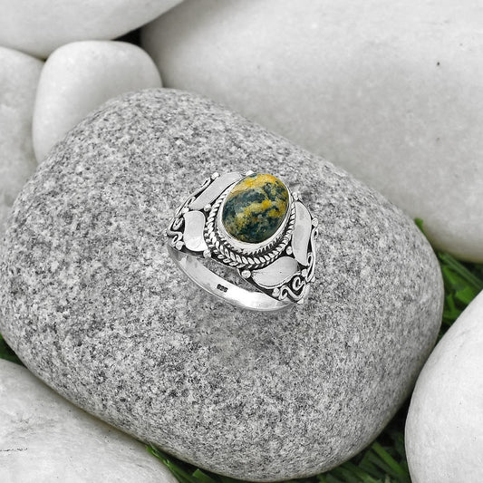 Natural Blue Scheelite - Turkey Ring size-7.5 R-1507 SDR188627