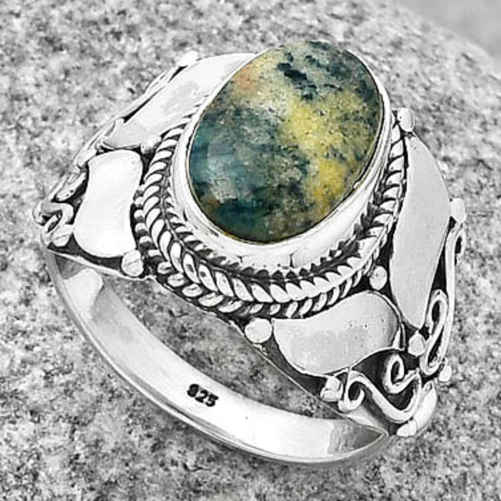 Natural Blue Scheelite - Turkey Ring size-7 R-1507 SDR188655