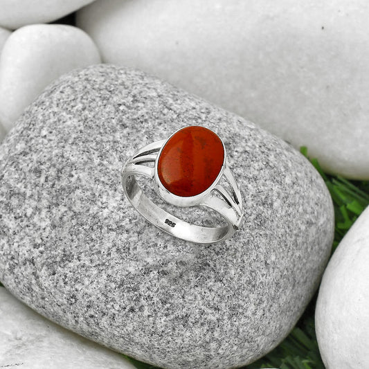 Natural Red Moss Agate Ring size-9 R-1003 SDR188658