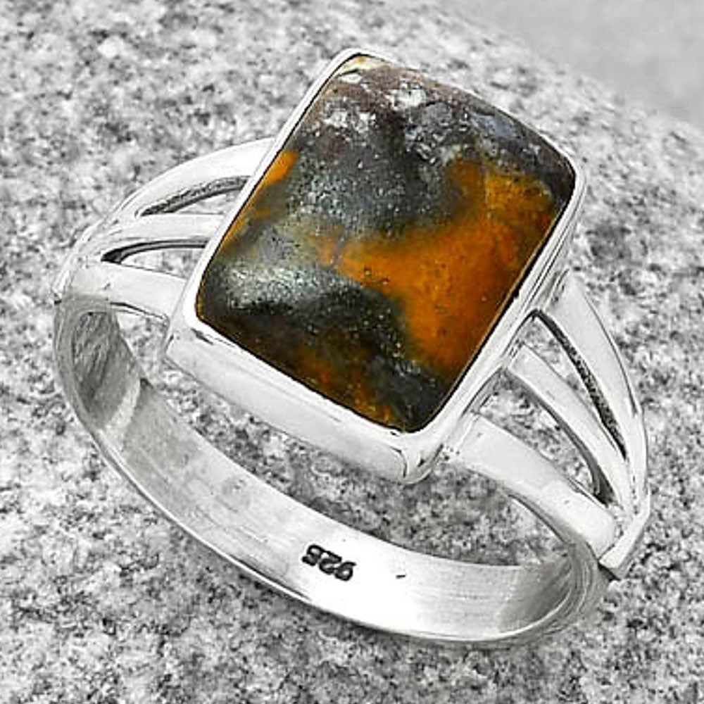 Natural Indian Blanket Jasper Ring size-9 R-1003 SDR188676