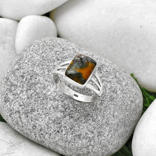 Natural Indian Blanket Jasper Ring size-9 R-1003 SDR188676