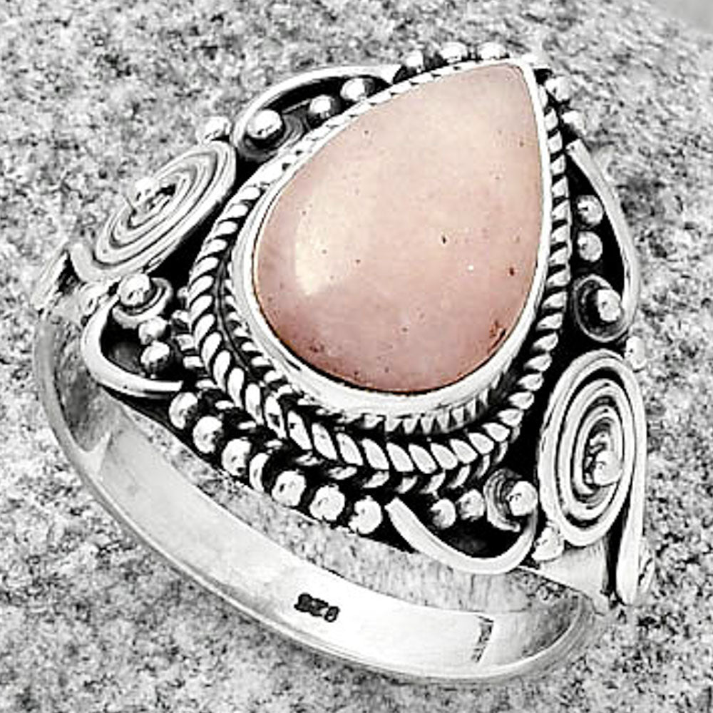 Natural Pink Scolecite Ring size-8.5 R-1291 SDR188740