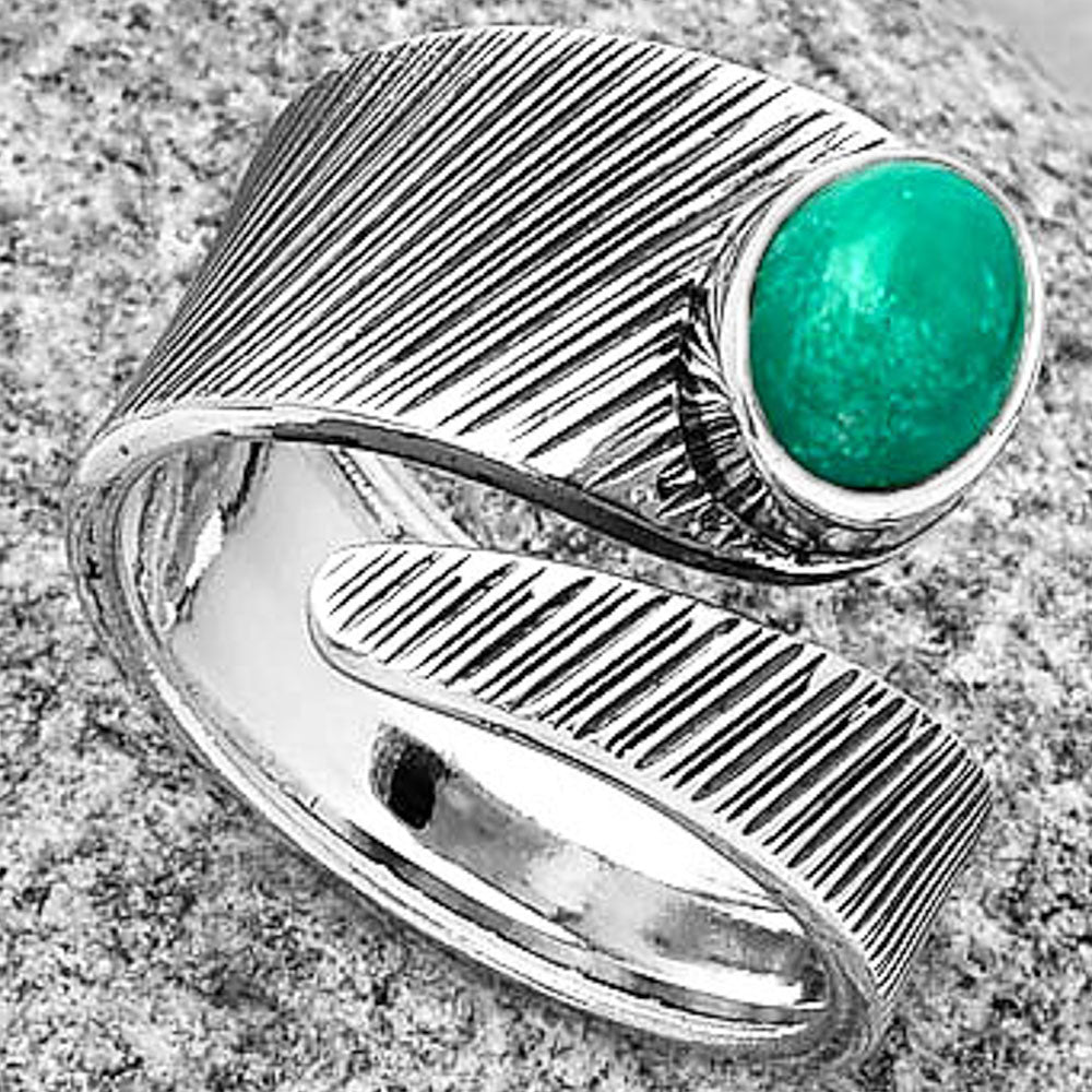 Adjustable - Turquoise Magnesite Ring size-8.5 R-1374 SDR188777