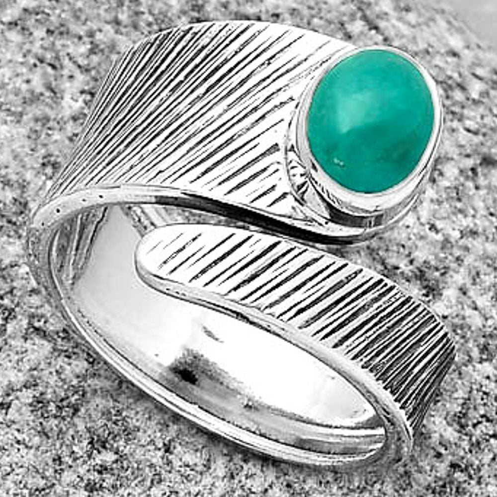 Adjustable - Turquoise Magnesite Ring size-8 R-1374 SDR188778
