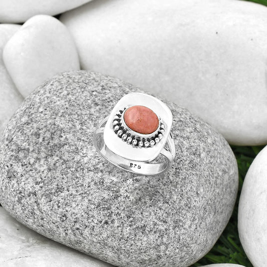 Natural Pink Tulip Quartz Ring size-8 R-1458 SDR189125