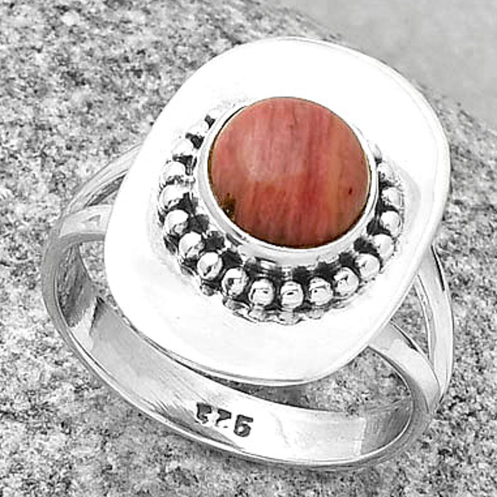 Natural Pink Tulip Quartz Ring size-8 R-1458 SDR189137