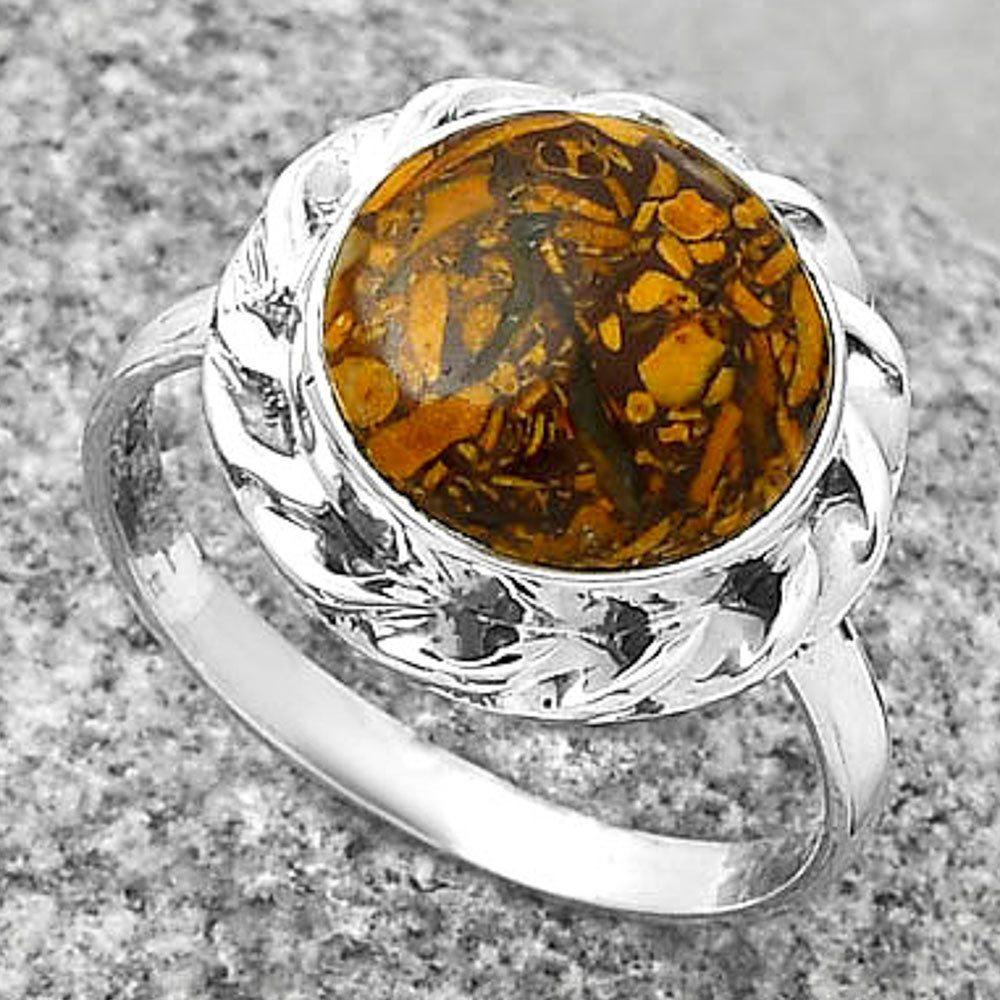 Coquina Fossil Jasper - India Ring size-9.5 R-1083 SDR189163