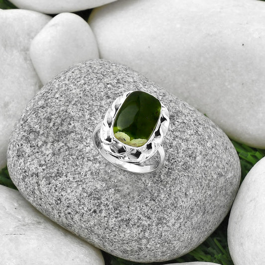 Natural Chrome Chalcedony Ring size-8 R-1083 SDR189243