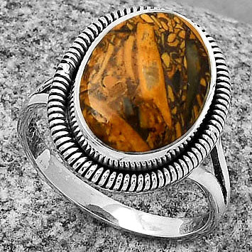 Natural Coquina Fossil Jasper India Ring size-8 R-1208 SDR189390