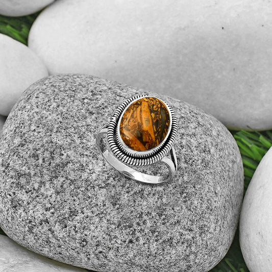 Natural Coquina Fossil Jasper India Ring size-8 R-1208 SDR189390