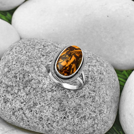 Natural Coquina Fossil Jasper India Ring size-7 R-1208 SDR189413