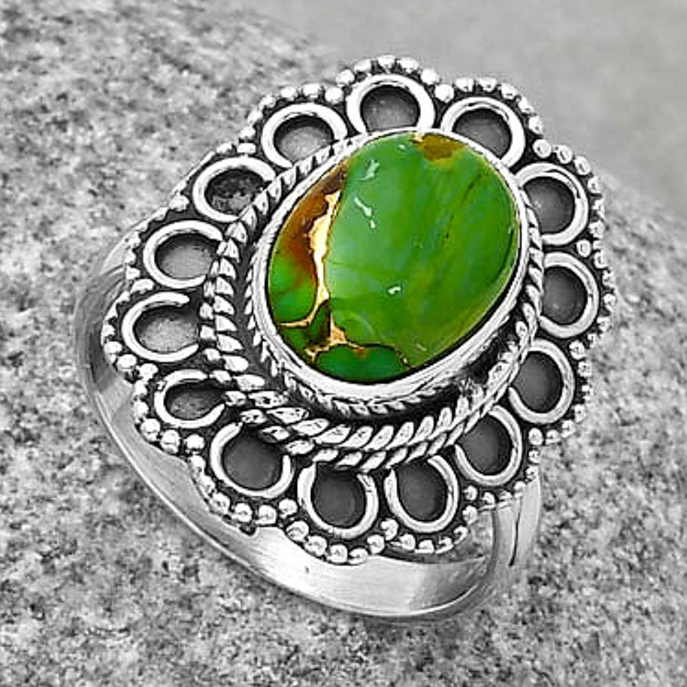 Copper Green Turquoise - Arizona Ring size-6.5 R-1256 SDR189672