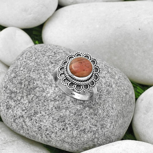 Natural Pink Tulip Quartz Ring size-9 R-1256 SDR189674