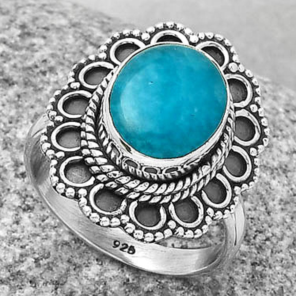 Natural Smithsonite Ring size-7 R-1256 SDR189681