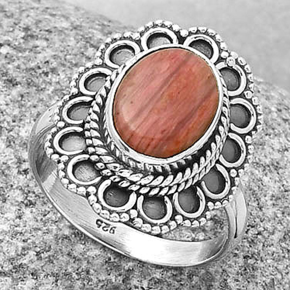 Natural Pink Tulip Quartz Ring size-7.5 R-1256 SDR189684