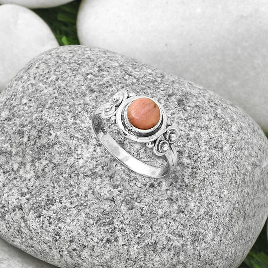 Natural Pink Tulip Quartz Ring size-7.5 R-1283 SDR189722