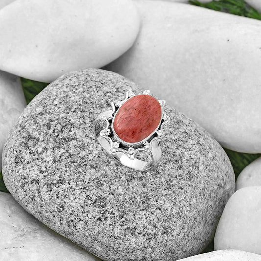 Natural Pink Tulip Quartz Ring size-7.5 R-1189 SDR189902