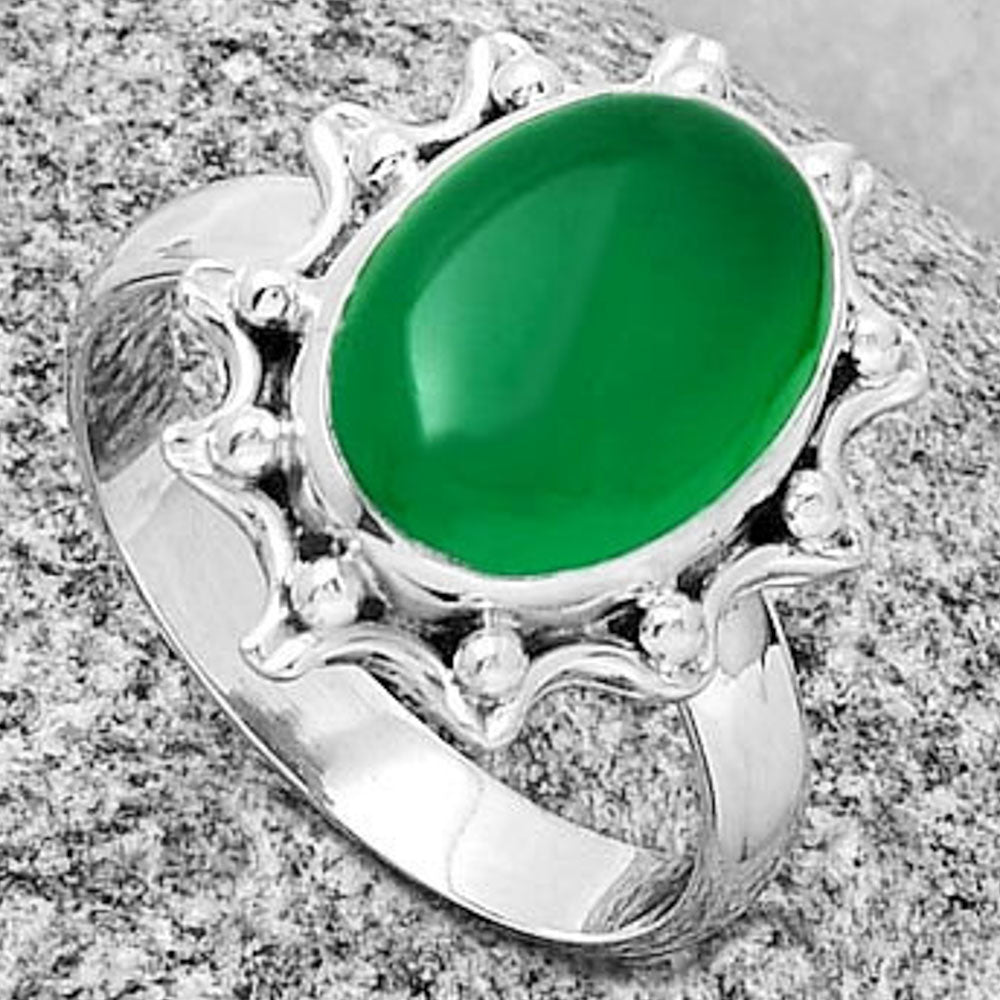 Natural Green Onyx Ring size-8.5 R-1189 SDR189921
