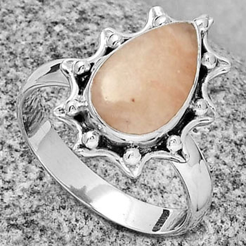 Natural Pink Scolecite Ring size-9 R-1189 SDR189932