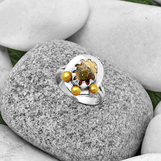 Two Tone - Indian Blanket Jasper Ring size-9 R-1503 SDR189975
