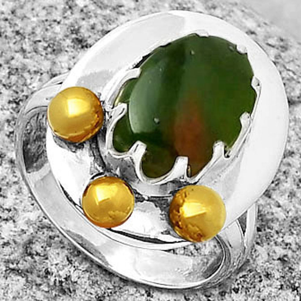 Two Tone - Natural Chrome Chalcedony Ring size-6 R-1503 SDR189995