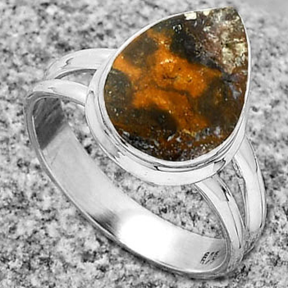 Natural Indian Blanket Jasper Ring size-8.5 R-1008 SDR190335