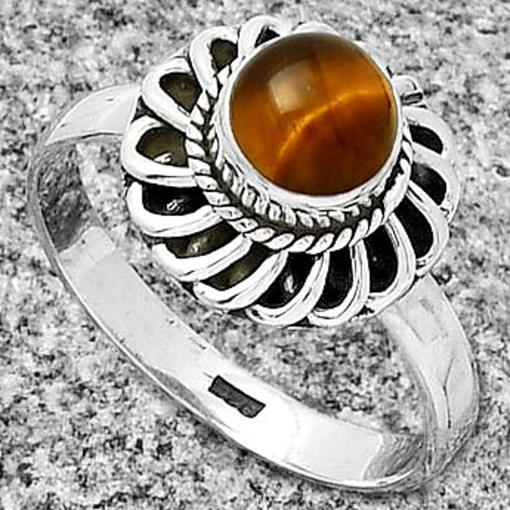 Natural Tiger Eye - Africa Ring size-7 R-1596 SDR190451