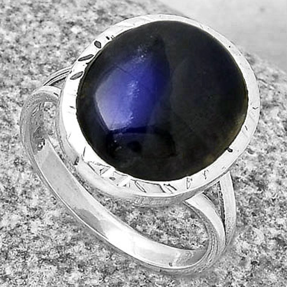 Blue Fire Labradorite - Madagascar Ring size-8 R-1074 SDR190569