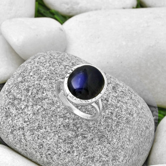 Blue Fire Labradorite - Madagascar Ring size-8 R-1074 SDR190569